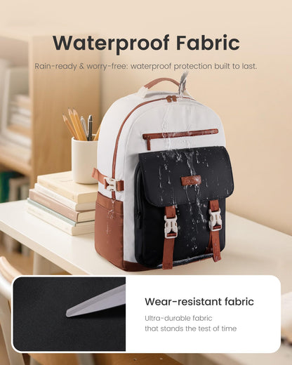 School Backpack for Teens & Students – Large Capacity Laptop Bag with 15.6 Inch Compartment, Waterproof Fabric & Multiple Pockets, Ideal for College, Travel, and Daily Use (Black) - Image 6