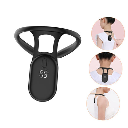 Smart Posture Corrector with Vibration Reminder – Neck-Worn Back Posture Trainer for Kids & Teens, Anti-Curved Back Device with Digital Display (Black) - Image 3