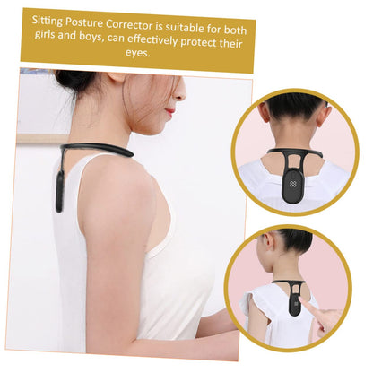 Smart Posture Corrector with Vibration Reminder – Neck-Worn Back Posture Trainer for Kids & Teens, Anti-Curved Back Device with Digital Display (Black) - Image 8