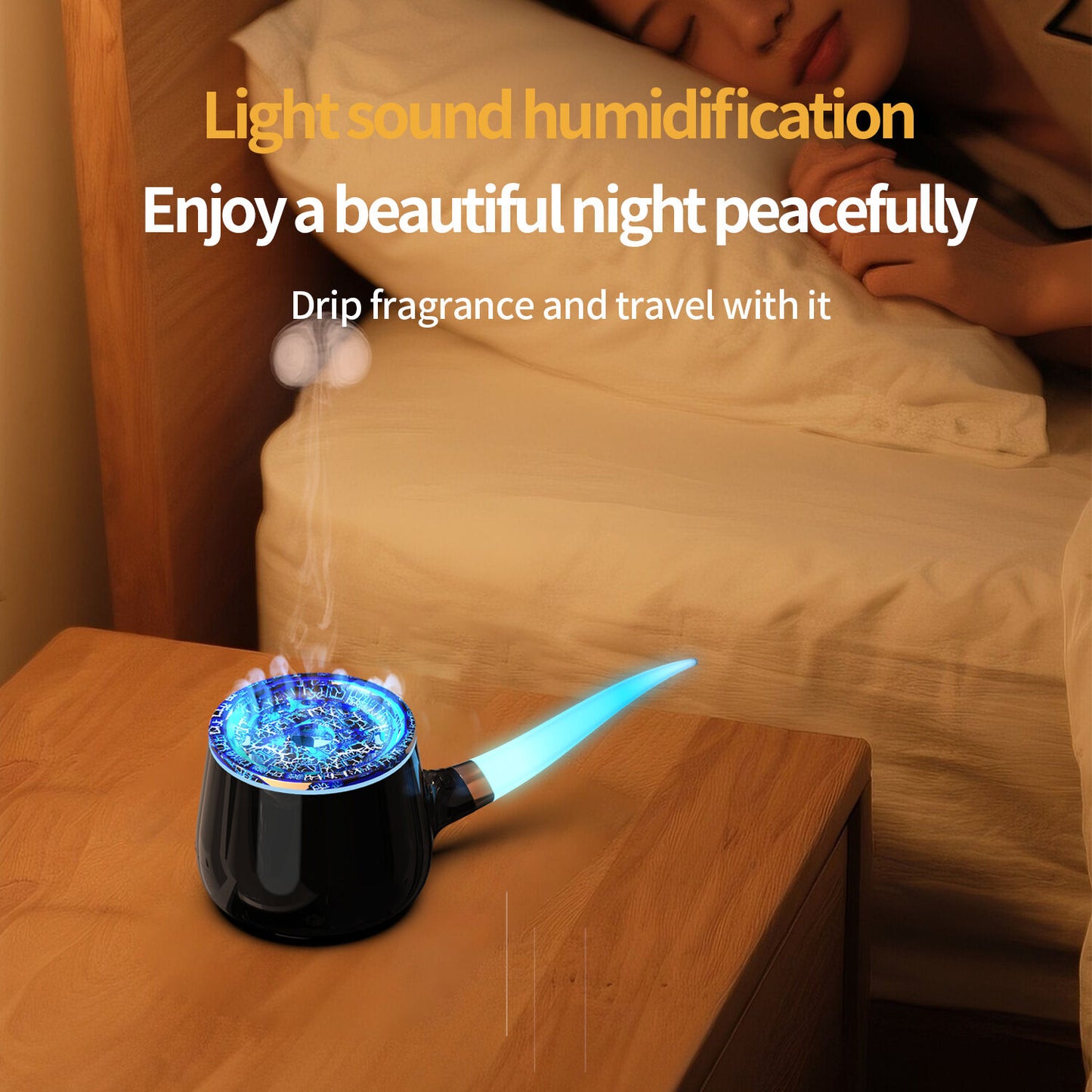 Pipe-Shaped Aromatherapy Humidifier with LED Flame & Mist – USB Desk Diffuser for Home, Office, Bedside (White) | Other Colors Available in Store - Image 5