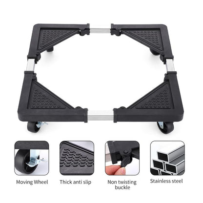 Adjustable Appliance Dolly Stand with 4 Locking Wheels – Expandable Base from 16.9 to 25.6 Inch, Heavy-Duty Furniture Moving Cart for Refrigerator, Washer, Cabinet, Air Conditioner (Black) - Image 5