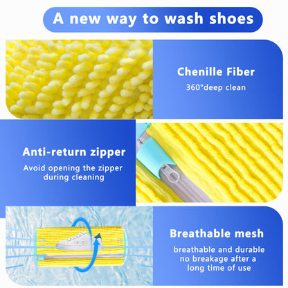 2-Pack Reusable Shoe Washing Machine Bag – White Protective Laundry Bag for All Shoes, Anti-Deformation & Deep Clean with Zipper Lock (Yellow) - Image 4