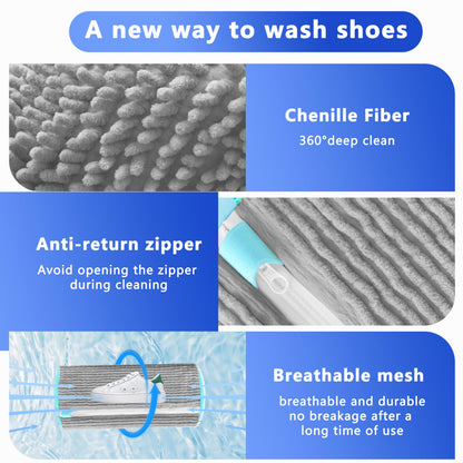 2-Pack Reusable Shoe Washing Machine Bag – White Protective Laundry Bag for All Shoes, Anti-Deformation & Deep Clean with Zipper Lock (Grey) - Image 4