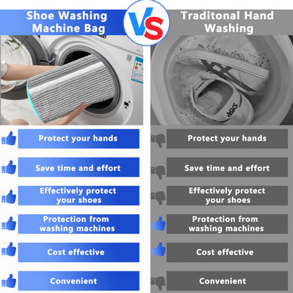 2-Pack Reusable Shoe Washing Machine Bag – White Protective Laundry Bag for All Shoes, Anti-Deformation & Deep Clean with Zipper Lock (Grey) - Image 6