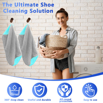 2-Pack Reusable Shoe Washing Machine Bag – White Protective Laundry Bag for All Shoes, Anti-Deformation & Deep Clean with Zipper Lock (Grey) - Image 8