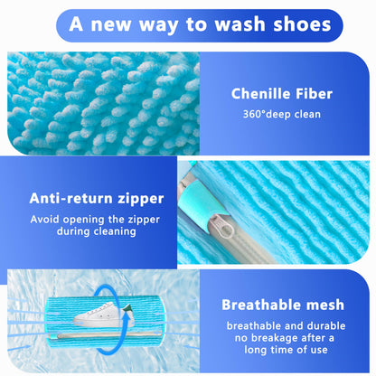 2-Pack Reusable Shoe Washing Machine Bag – White Protective Laundry Bag for All Shoes, Anti-Deformation & Deep Clean with Zipper Lock (Blue) - Image 4