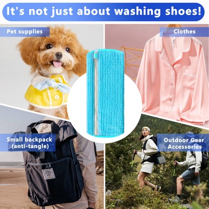 2-Pack Reusable Shoe Washing Machine Bag – White Protective Laundry Bag for All Shoes, Anti-Deformation & Deep Clean with Zipper Lock (Blue) - Image 7