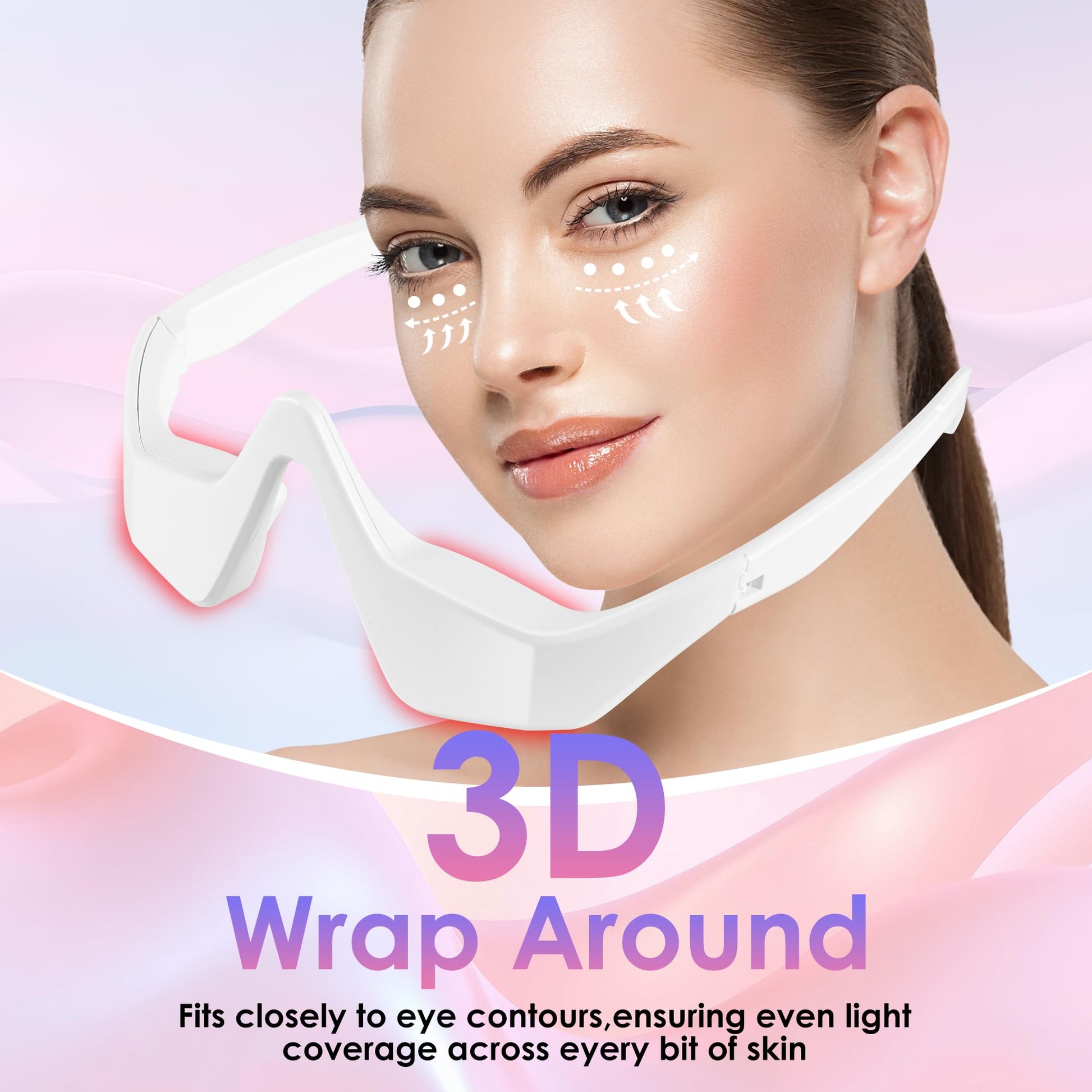 Eye Contour Beauty Goggles – Portable Anti-Aging Eye Massager with Vibration & Light Function, Lightweight Design for Wrinkle Reduction and Dark Circle Minimization – Ideal for Daily Skincare Routine (White) - Image 3