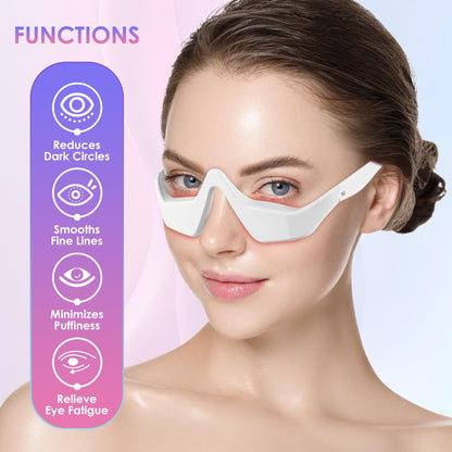 Eye Contour Beauty Goggles – Portable Anti-Aging Eye Massager with Vibration & Light Function, Lightweight Design for Wrinkle Reduction and Dark Circle Minimization – Ideal for Daily Skincare Routine (White) - Image 4