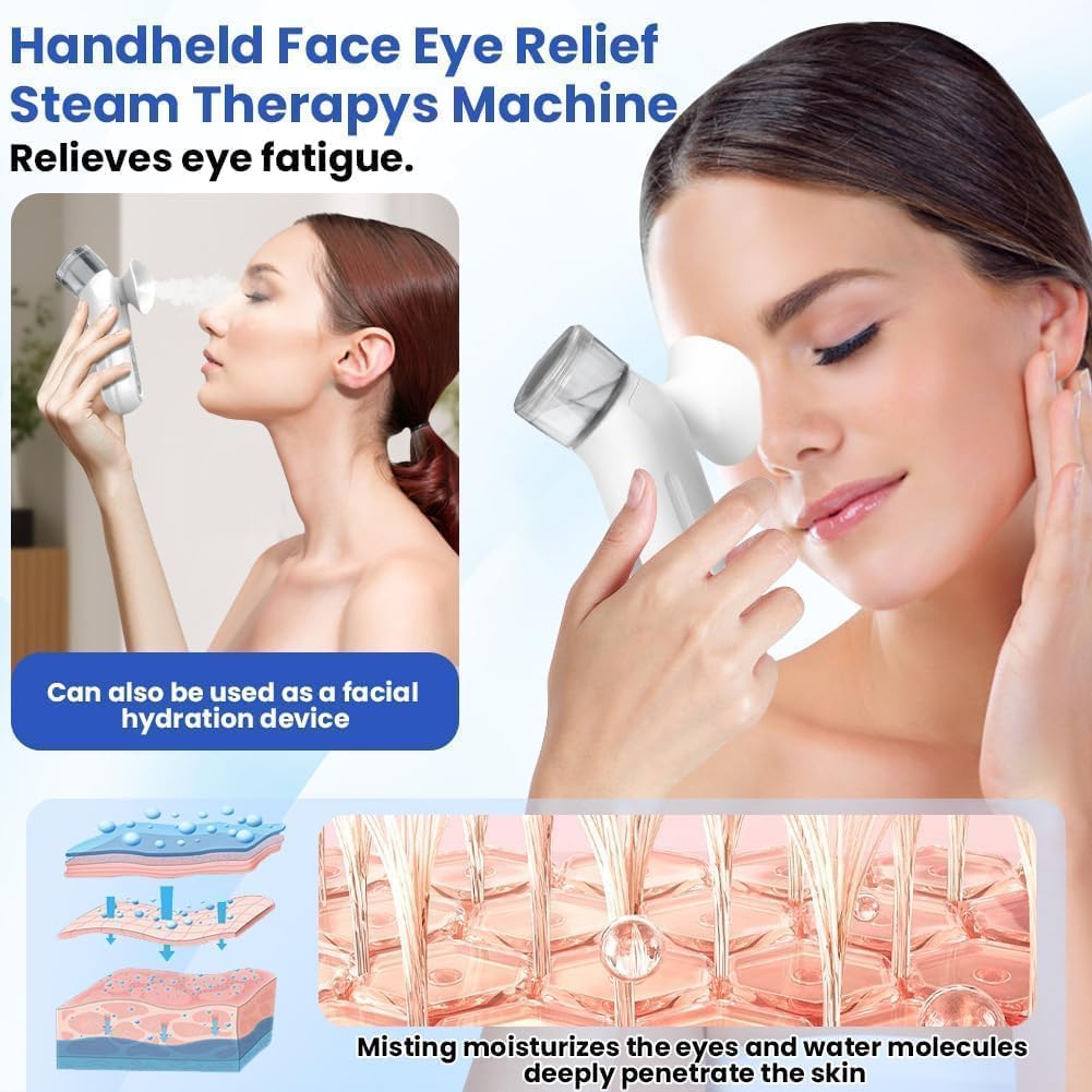 Portable Eye Mist Sprayer with Warm Steam & Nano Spray – Compact Facial Hydration Device for Daily Eye & Skin Care (White) - Image 2