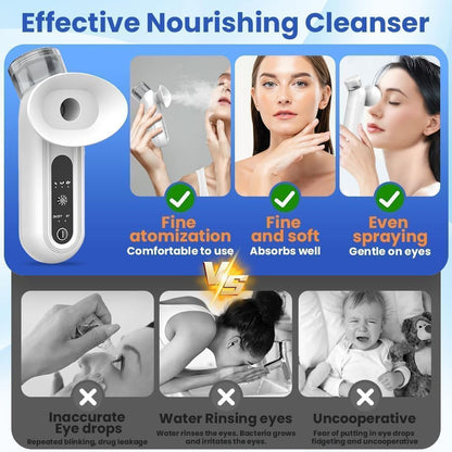Portable Eye Mist Sprayer with Warm Steam & Nano Spray – Compact Facial Hydration Device for Daily Eye & Skin Care (White) - Image 3