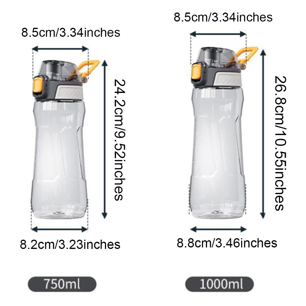 Portable Sport Water Bottle with Handle – Large Capacity Fitness Water Bottle for Gym, Hiking, Cycling, Outdoor Use – BPA-Free & Leak-Proof (Gray,1000ml) - Image 7