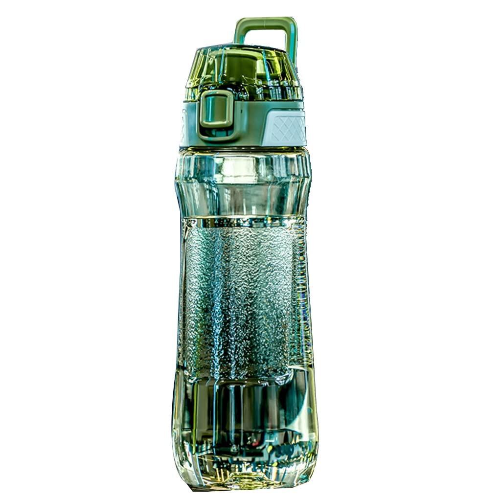 Portable Sport Water Bottle with Handle – Large Capacity Fitness Water Bottle for Gym, Hiking, Cycling, Outdoor Use – BPA-Free & Leak-Proof (Green,750ml)
