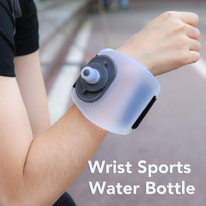 Wrist Water Bottle 7oz Hydration Flask – Hands-Free Leak-Proof Silicone Drink Container for Running, Cycling, Hiking & Fitness Training (White) - Image 3