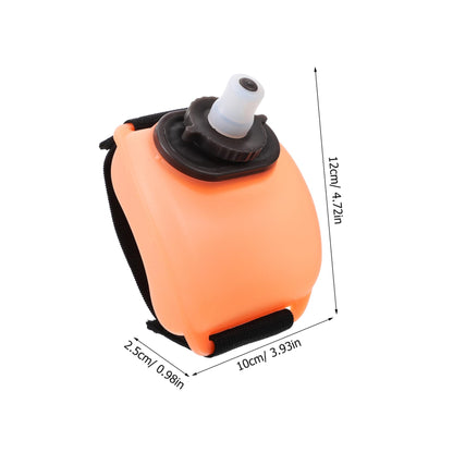 Wrist Water Bottle 7oz Hydration Flask – Hands-Free Leak-Proof Silicone Drink Container for Running, Cycling, Hiking & Fitness Training (Orange) - Image 2