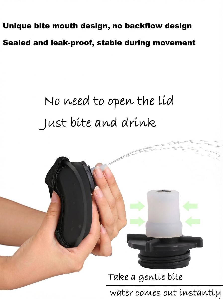 Wrist Water Bottle 7oz Hydration Flask – Hands-Free Leak-Proof Silicone Drink Container for Running, Cycling, Hiking & Fitness Training (Black) - Image 7