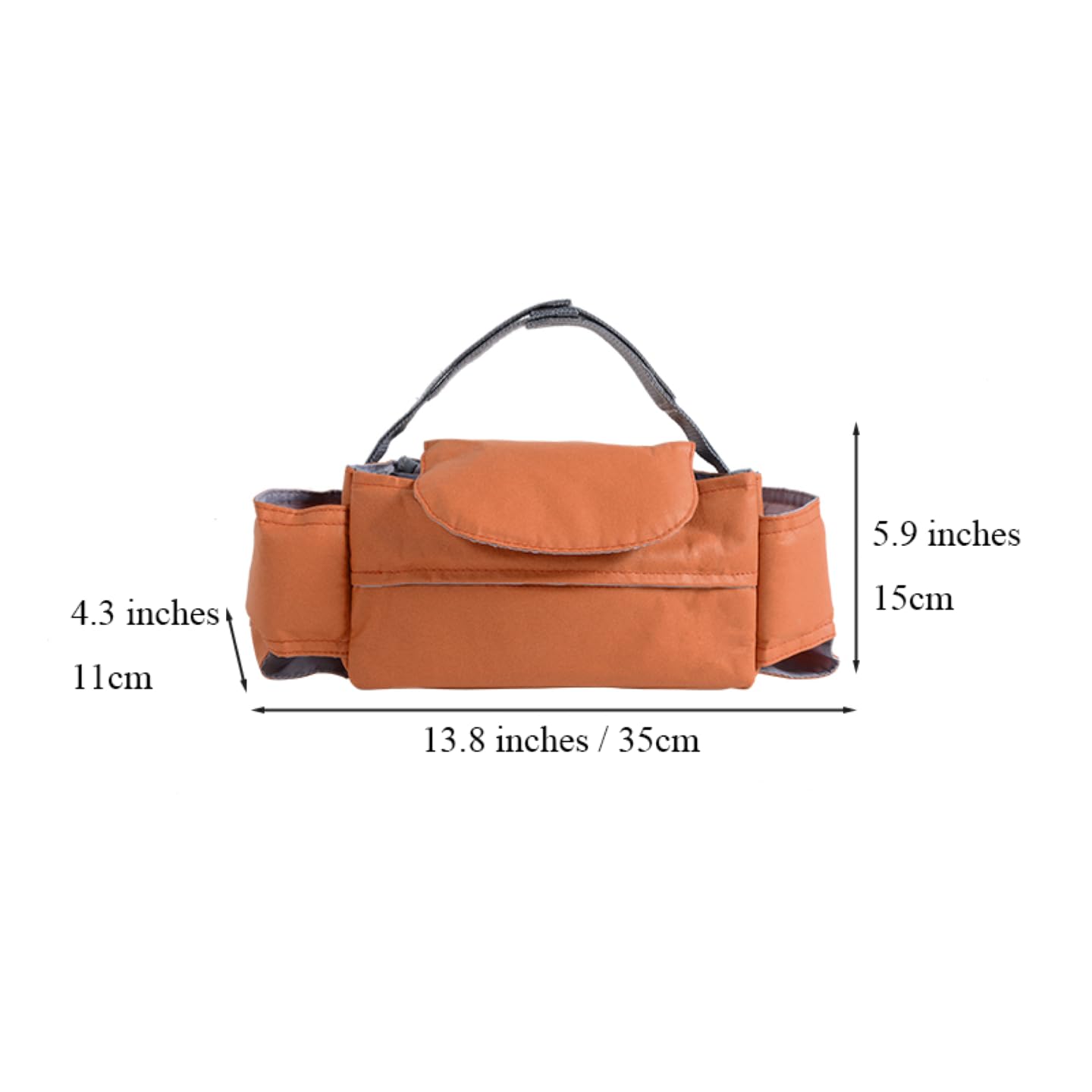 Universal Stroller Organizer Bag with Front Tissue Dispenser, Bottle Holders & Large Storage – Perfect for Daily Outings with Baby (Orange) - Image 3