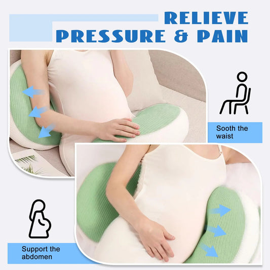 Adjustable Pregnancy Pillow with Velcro Design – Side Sleeping Support for Back, Belly, Hips & Legs, Travel-Friendly Maternity Pillow with Bonus Auxiliary Pillow(Green) - Image 3
