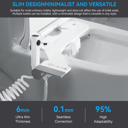 Bidet Toilet Attachment with Handheld Sprayer – Dual Nozzle for Pregnant Women, Postpartum Care & Elderly, Non-Electric Cold Water Bidet, Slim Under-Seat Fit (White) - Image 5