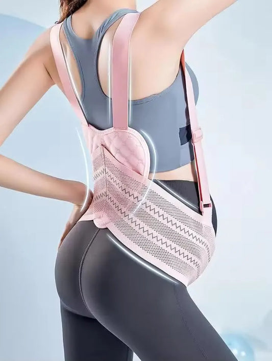 Maternity Belly Support Band for Waist 80-102cm – Adjustable Prenatal Abdominal Brace with Breathable Mesh Fabric and Heart-Shaped Cushion Pad, Lightweight Pregnancy Waist Belt for Daily Comfort (Pink,L)
