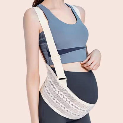 Maternity Belly Support Band for Waist 80-102cm – Adjustable Prenatal Abdominal Brace with Breathable Mesh Fabric and Heart-Shaped Cushion Pad, Lightweight Pregnancy Waist Belt for Daily Comfort (Pink,L)  - Image 2