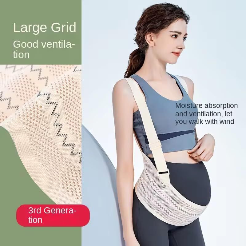 Maternity Belly Support Band for Waist 96-110cm – Adjustable Prenatal Abdominal Brace with Breathable Mesh Fabric and Heart-Shaped Cushion Pad, Lightweight Pregnancy Waist Belt for Daily Comfort (Pink,XL)  - Image 6