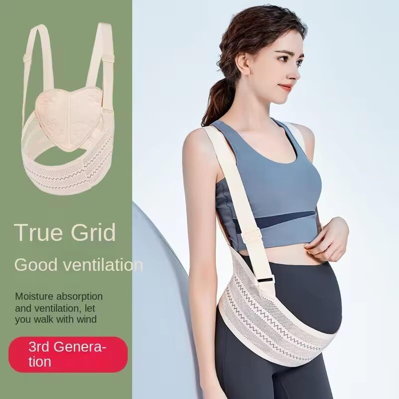 Maternity Belly Support Band for Waist 106-120cm – Adjustable Prenatal Abdominal Brace with Breathable Mesh Fabric and Heart-Shaped Cushion Pad, Lightweight Pregnancy Waist Belt for Daily Comfort (Pink,XXL)  - Image 4