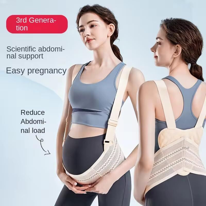 Maternity Belly Support Band for Waist 106-120cm – Adjustable Prenatal Abdominal Brace with Breathable Mesh Fabric and Heart-Shaped Cushion Pad, Lightweight Pregnancy Waist Belt for Daily Comfort (Pink,XXL)  - Image 5