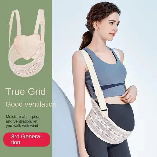 Maternity Belly Support Band for Waist 106-120cm – Adjustable Prenatal Abdominal Brace with Breathable Mesh Fabric and Heart-Shaped Cushion Pad, Lightweight Pregnancy Waist Belt for Daily Comfort (Skin Color,XXL)  - Image 3
