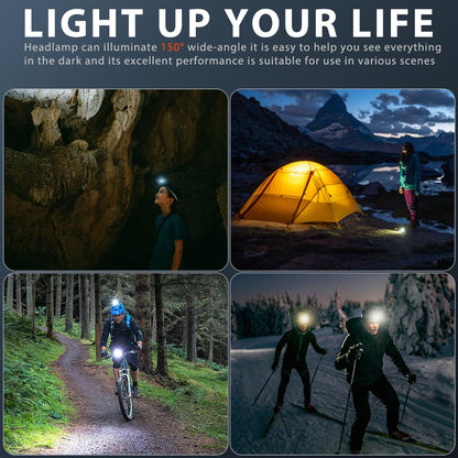 Rechargeable LED Headlamp with Motion Sensor & 6 Lighting Modes – Ultra-Bright Waterproof Headlight for Running, Camping, Hiking, Fishing, and Night Work (Grey) - Image 7