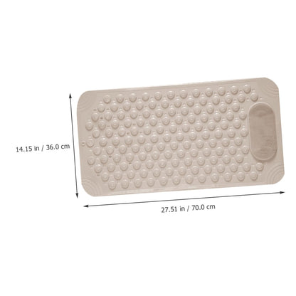 Non-Slip Bath Mat with Foot Scrubber – 70 x 36 cm, Anti-Skid Suction Cups & Drain Holes, Waterproof Shower Floor Pad with Exfoliating Brush(Grey) - Image 2