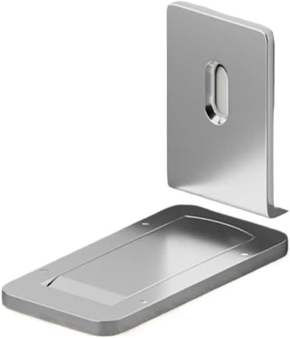 Ultra-Thin Magnetic Door Stopper – Self-Adhesive, Anti-Collision, Windproof, One-Push Locking, Discreet Design for Glass Doors (Steel Gray)