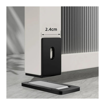 Ultra-Thin Magnetic Door Stopper – Self-Adhesive, Anti-Collision, Windproof, One-Push Locking, Discreet Design for Glass Doors (Steel Gray) - Image 5
