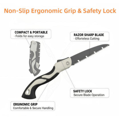 Heavy-Duty 5-Piece Gardening Tool Set – 3 Pruning Shears & 2 Folding Saws, Stainless Steel Blades, Ergonomic Handles, Compact Storage – Ideal for Trees, Shrubs, Camping, and Gift-Giving - Image 3