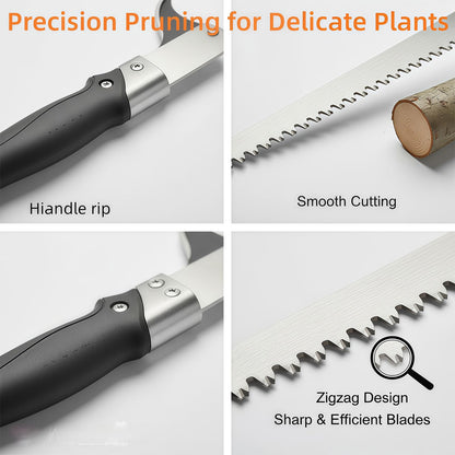 Heavy-Duty 5-Piece Gardening Tool Set – 3 Pruning Shears & 2 Folding Saws, Stainless Steel Blades, Ergonomic Handles, Compact Storage – Ideal for Trees, Shrubs, Camping, and Gift-Giving - Image 6