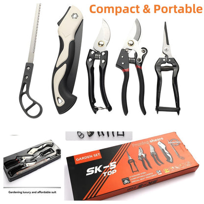 Heavy-Duty 5-Piece Gardening Tool Set – 3 Pruning Shears & 2 Folding Saws, Stainless Steel Blades, Ergonomic Handles, Compact Storage – Ideal for Trees, Shrubs, Camping, and Gift-Giving - Image 9