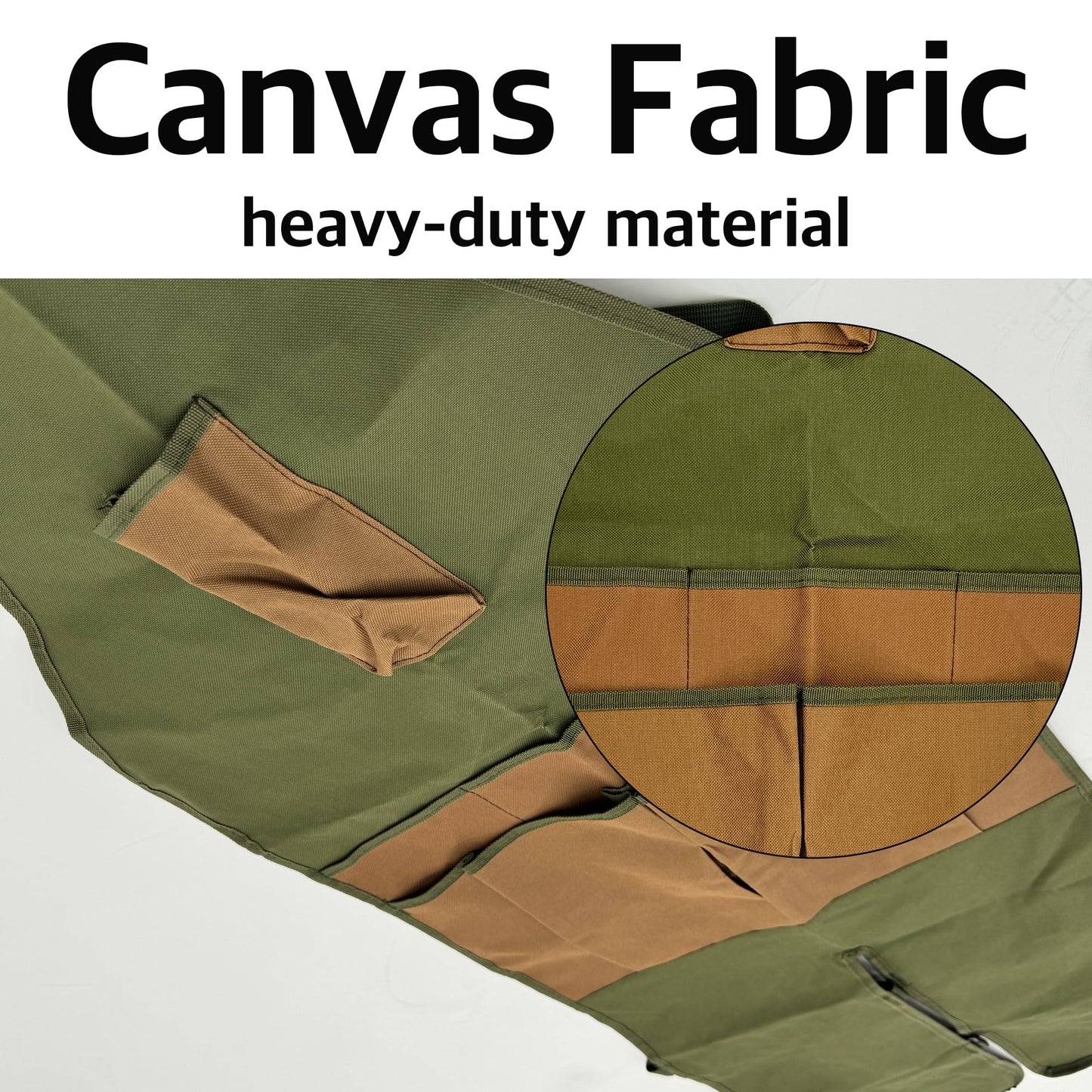 Heavy-Duty Canvas Garden Apron with Pockets & Adjustable Straps – Waterproof Long Apron for Outdoor Work, Farming, BBQ, and Gardening (Green) - Image 6