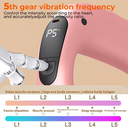 Portable Heated Fascia Ring Massager with 5-Speed Vibration & USB-C Charging – Deep Tissue Muscle Relief for Neck, Back, and Shoulders (Pink) | Other Colors Available In-Store - Image 2