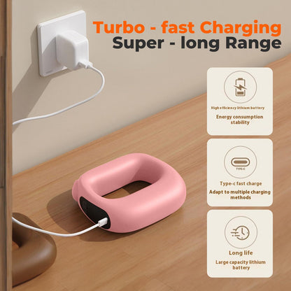 Portable Heated Fascia Ring Massager with 5-Speed Vibration & USB-C Charging – Deep Tissue Muscle Relief for Neck, Back, and Shoulders (Pink) | Other Colors Available In-Store - Image 6