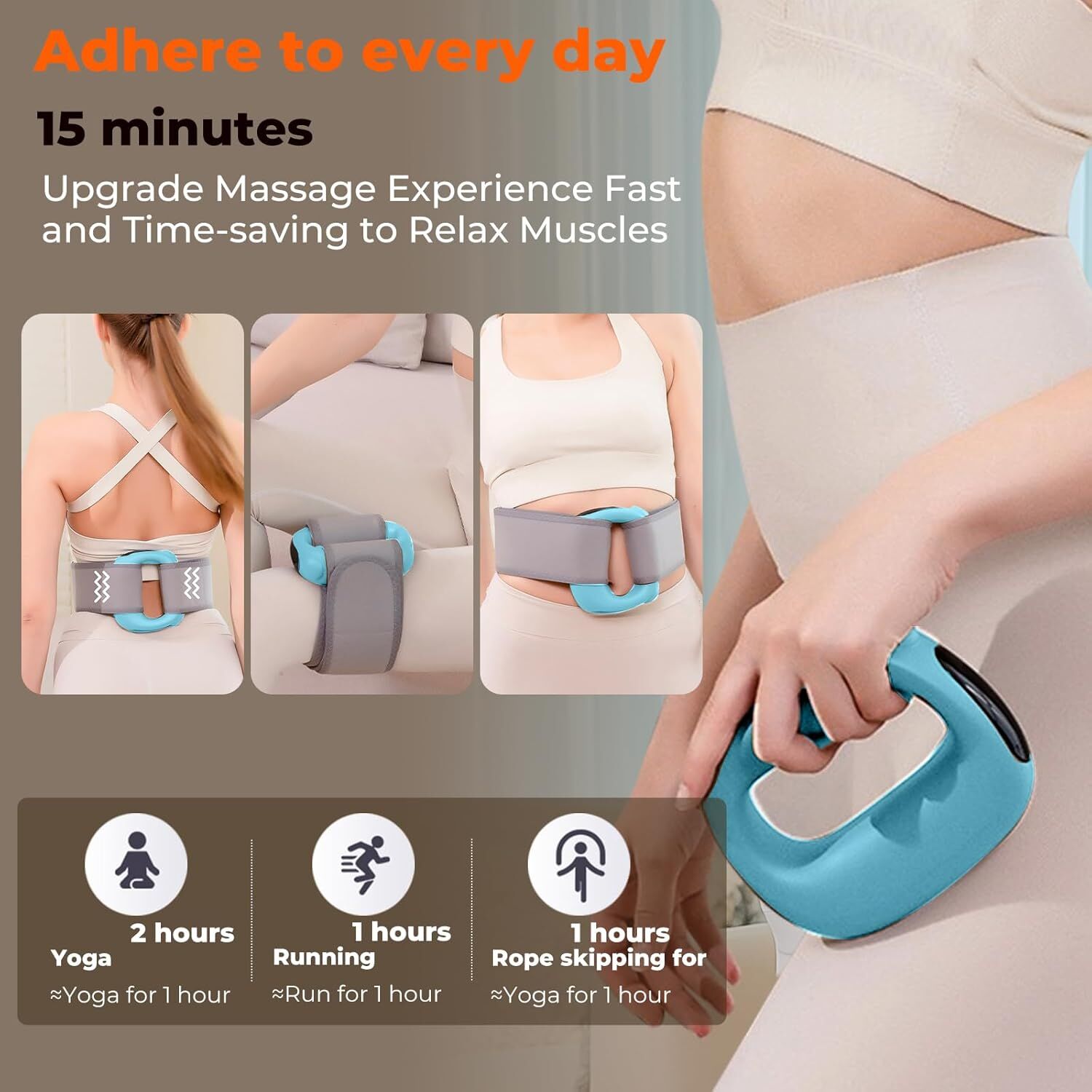 Portable Heated Fascia Ring Massager with 5-Speed Vibration & USB-C Charging – Deep Tissue Muscle Relief for Neck, Back, and Shoulders (Blue) | Other Colors Available In-Store - Image 5