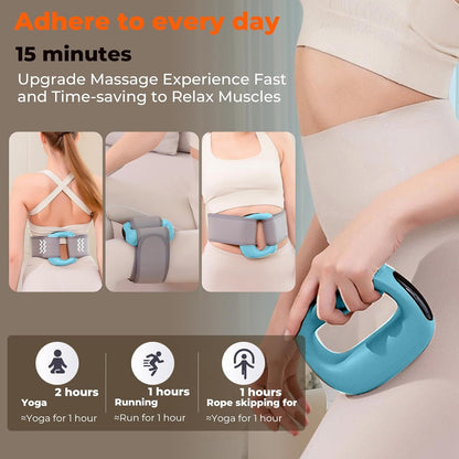 Portable Heated Fascia Ring Massager with 5-Speed Vibration & USB-C Charging – Deep Tissue Muscle Relief for Neck, Back, and Shoulders (Blue) | Other Colors Available In-Store - Image 5