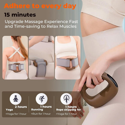 Portable Heated Fascia Ring Massager with 5-Speed Vibration & USB-C Charging – Deep Tissue Muscle Relief for Neck, Back, and Shoulders (Pink) | Other Colors Available In-Store - Image 5