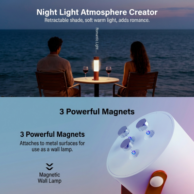 Foldable Outdoor Camping Light with Dual Brightness Modes – Rechargeable Red LED Tent Lamp, IP65 Waterproof, Magnetic Base & Adjustable Neck for Hiking and Emergency Use (Red) - Image 4