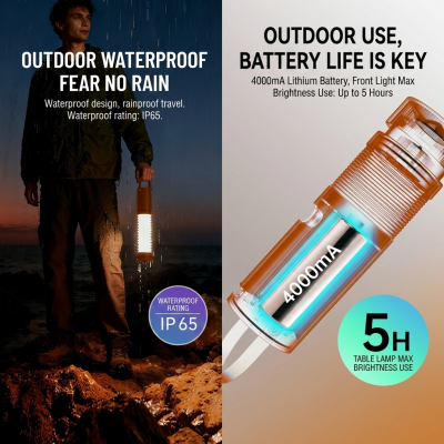 Foldable Outdoor Camping Light with Dual Brightness Modes – Rechargeable Red LED Tent Lamp, IP65 Waterproof, Magnetic Base & Adjustable Neck for Hiking and Emergency Use (Red) - Image 7