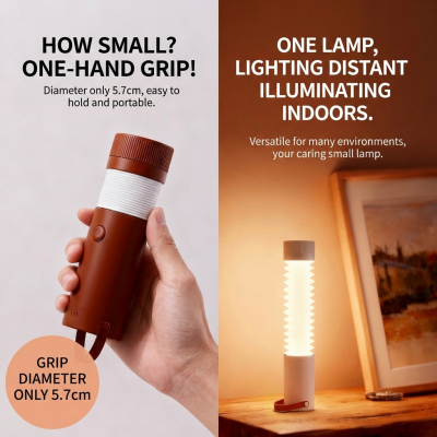 Foldable Outdoor Camping Light with Dual Brightness Modes – Rechargeable Red LED Tent Lamp, IP65 Waterproof, Magnetic Base & Adjustable Neck for Hiking and Emergency Use (Red) - Image 8