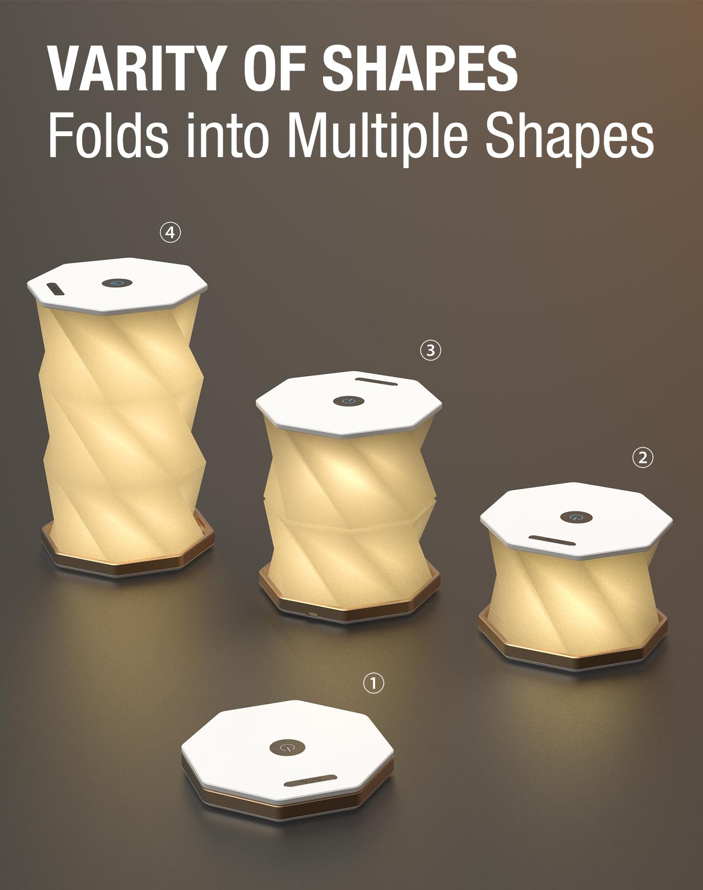 Foldable Rotating Table Lamp with Touch Control – Portable LED Desk Light for Home, Camping & Gifts, Adjustable Height & Warm Glow (White) - Image 2