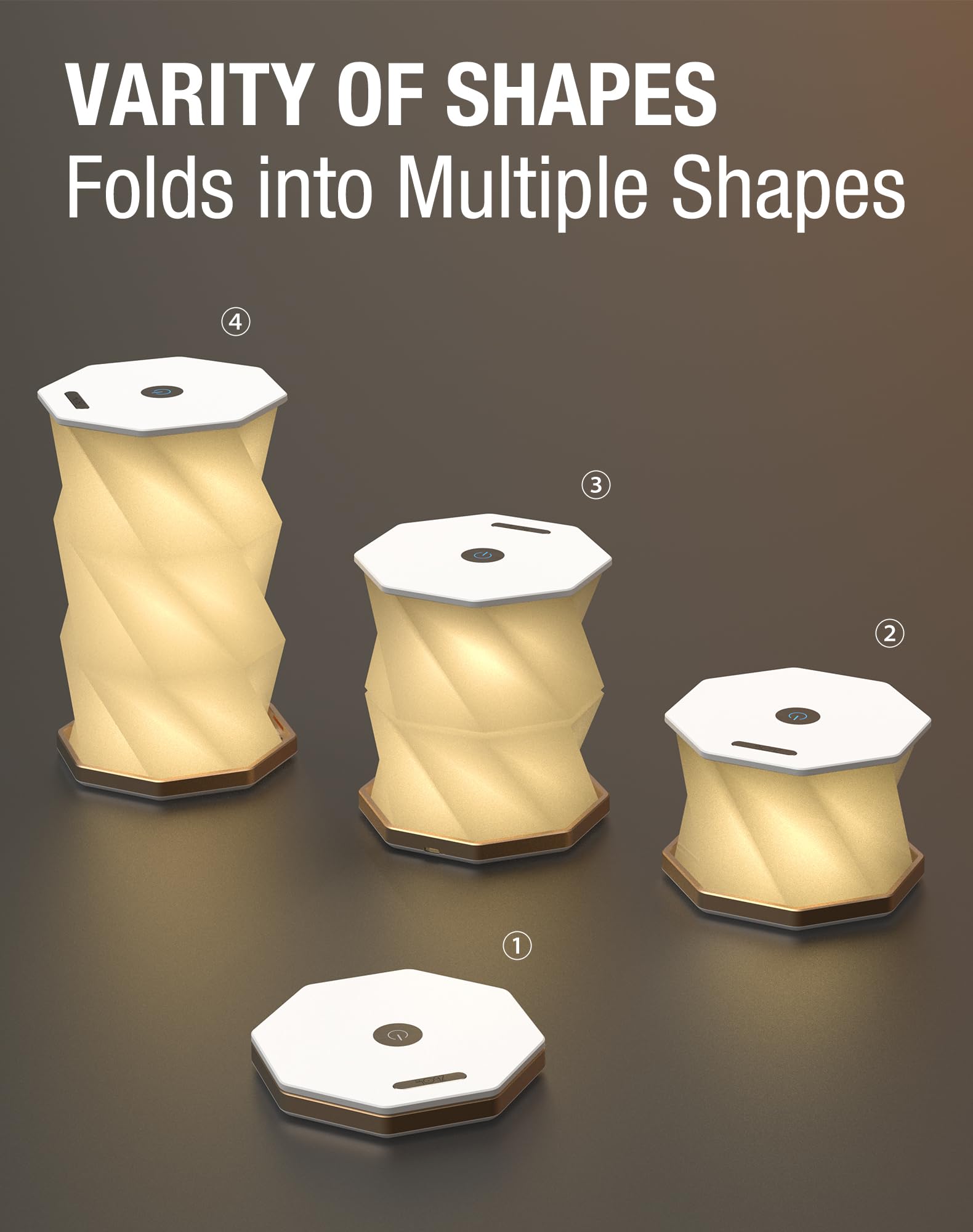 Foldable Rotating Table Lamp with Touch Control – Portable LED Desk Light for Home, Camping & Gifts, Adjustable Height & Warm Glow (White) - Image 2