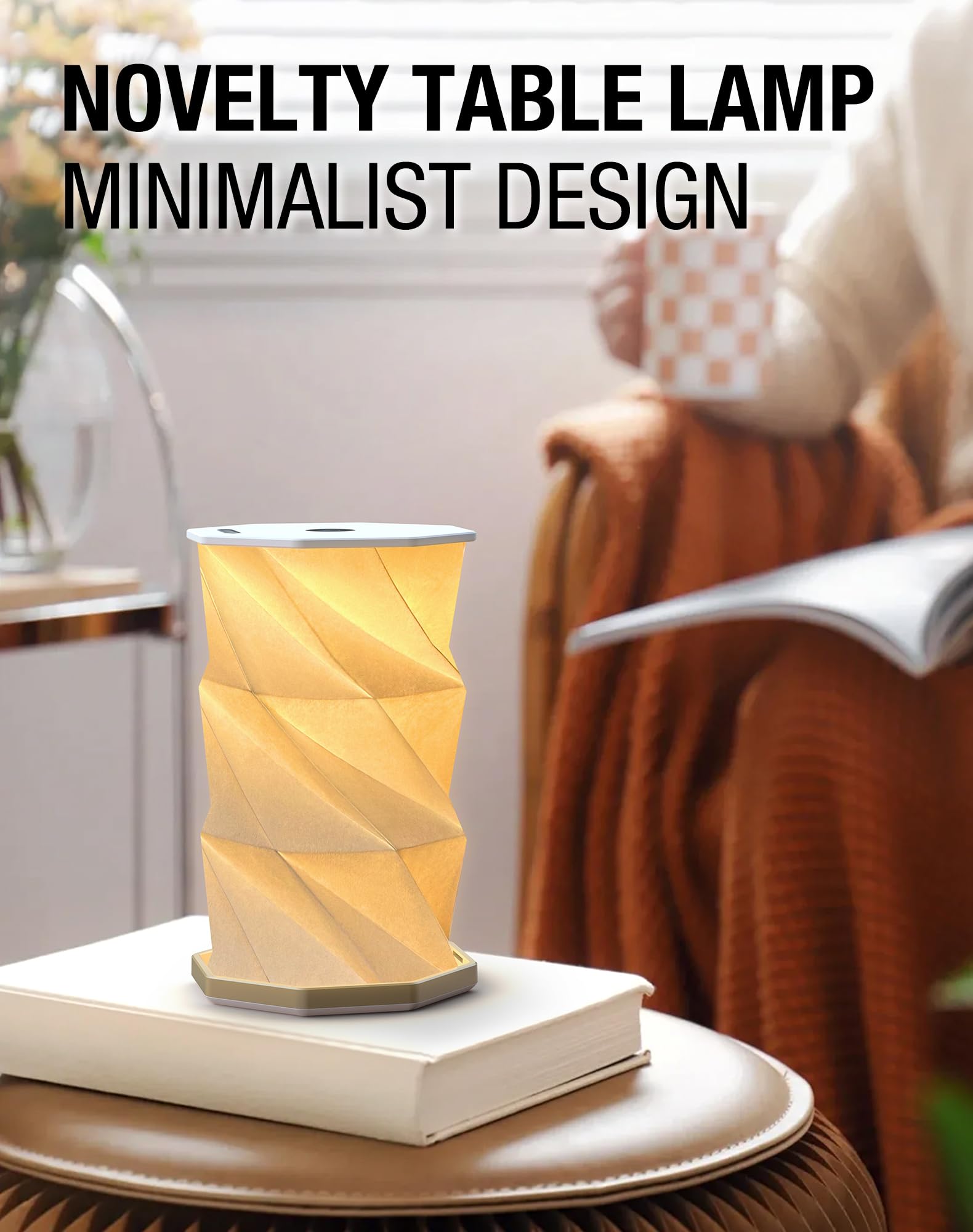 Foldable Rotating Table Lamp with Touch Control – Portable LED Desk Light for Home, Camping & Gifts, Adjustable Height & Warm Glow (White) - Image 8
