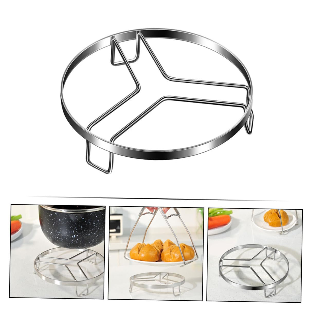 316 Stainless Steel Steam Rack for Cooking – Adjustable Kitchen Pot Stand with Heat-Resistant Design, Multi-Functional Steamer Base for Pots and Dishes (L,18cm) - Image 3