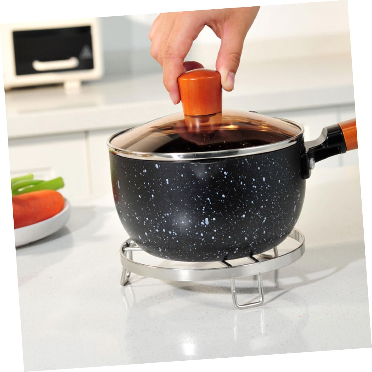 316 Stainless Steel Steam Rack for Cooking – Adjustable Kitchen Pot Stand with Heat-Resistant Design, Multi-Functional Steamer Base for Pots and Dishes (L,18cm) - Image 4